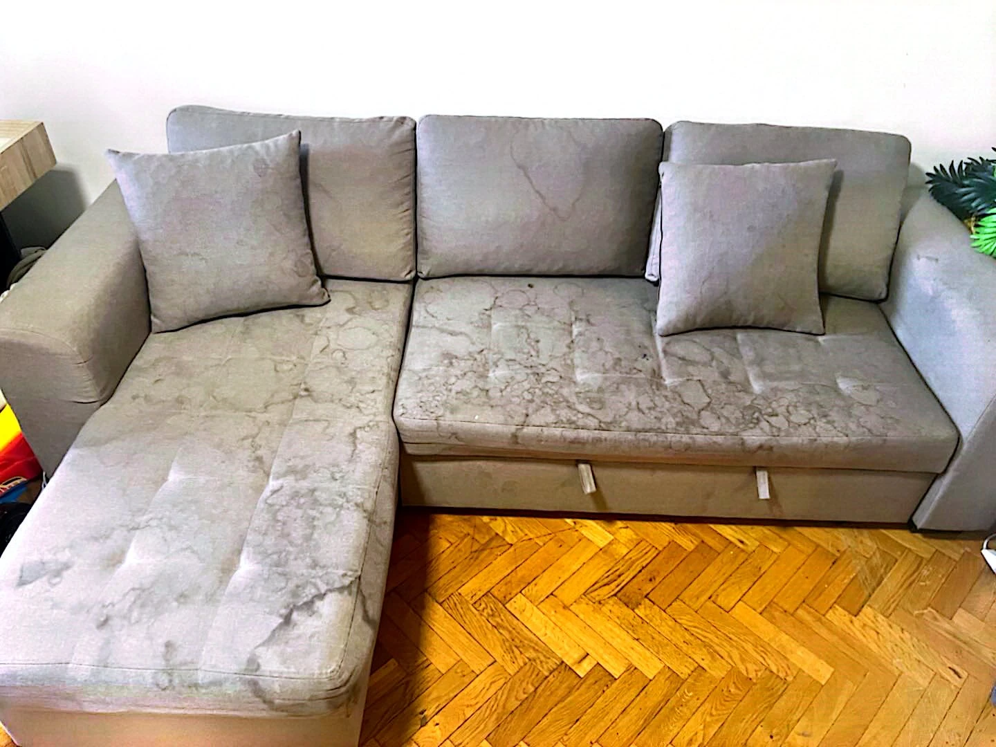 Nettoyage canapé d'angle